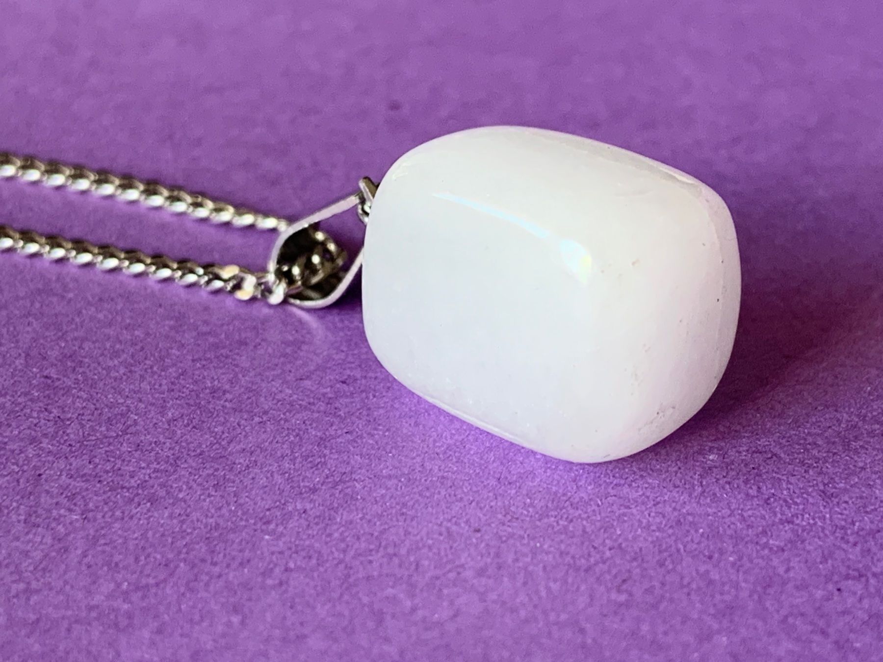 Ciondoli: Silberkette mit Selenit weiss (55cm) – Usato da Dittingen venduto da Bijoubelle 6
