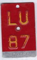 VELONUMMER / FAHRRADSCHILD, LU 87