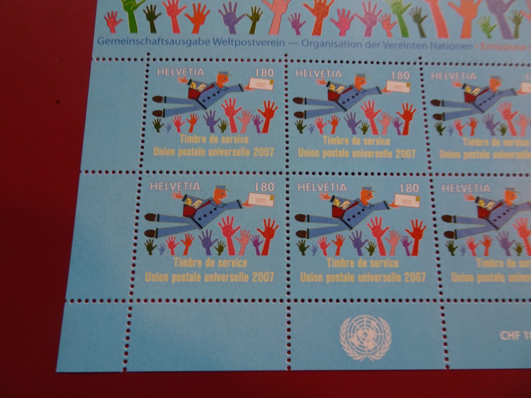 Tous les timbres: 2007, KLEINBOGEN POSTFRISCH UNION POSTALE – Neuf (Voir description) à Eschenbach SG par eDaisy 1