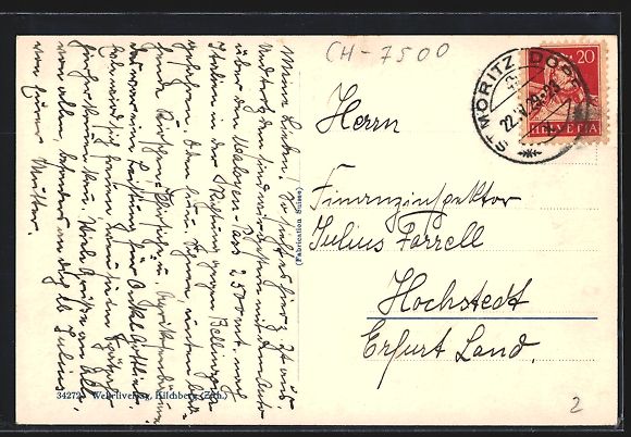 Cartoline postali: St. Moritz-Bad, Das Kurhaus gegen die Be – Usato da Berlin venduto da bartko-reher 1