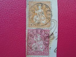 Stempel "Sitzende" Nr.32+38 Zwergstempel: WERTHENSTEIN (LU)