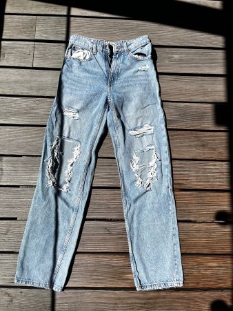 Jeans Damen hellblau Gr. 32 Ripped Look, Tally Weijl