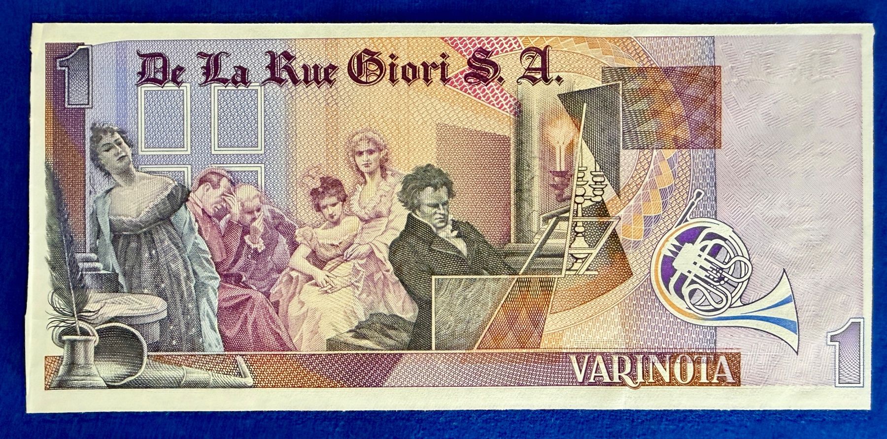 Banconote: **Specimen Schein 1 VARINOTA Beethoven Banknote UNZ** – Nuovo (secondo la descrizione) da Langrickenbach venduto da MeUs74 1