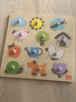 Holzsteckpuzzle Goula Tiere und Natur guter Zustand