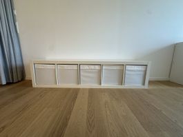 IKEA KALLAX Regal 5x1 mit 5 Boxen - Weiss