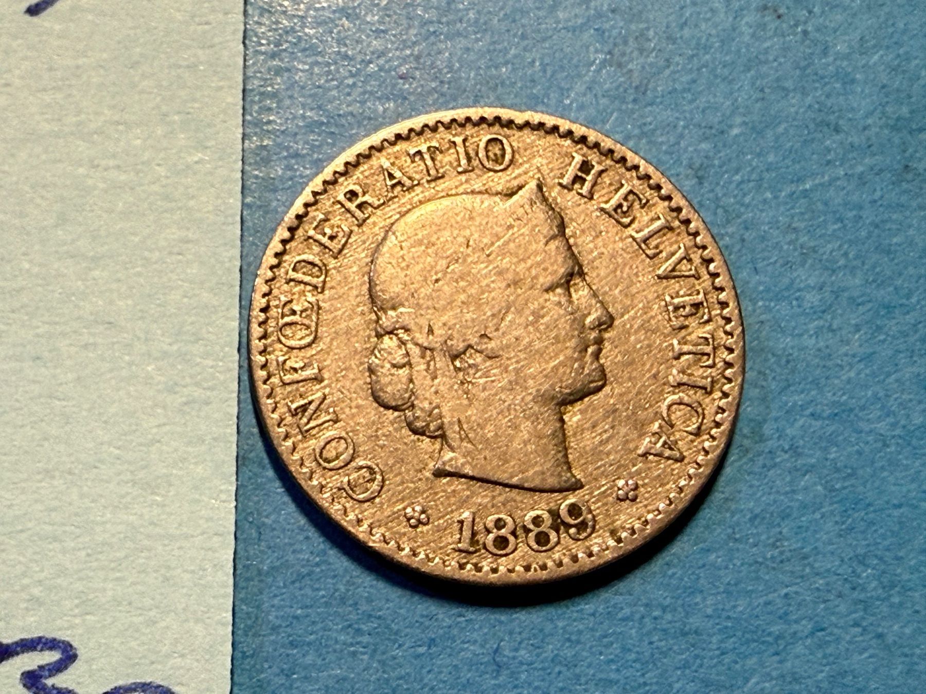 Alle Münzen: SUISSE : 5 CENTIMES 1889 – Gebraucht aus genève von GEnumist 1