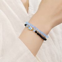 Obsidian & Aquamarin Doppelwickel-Armband