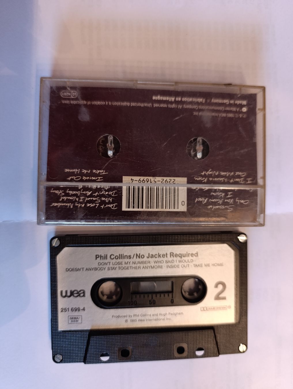 Kompaktkassetten: K7 Audio Phil Collins - No Jacket Require – Gebraucht aus Sierre von Carlostripa 1