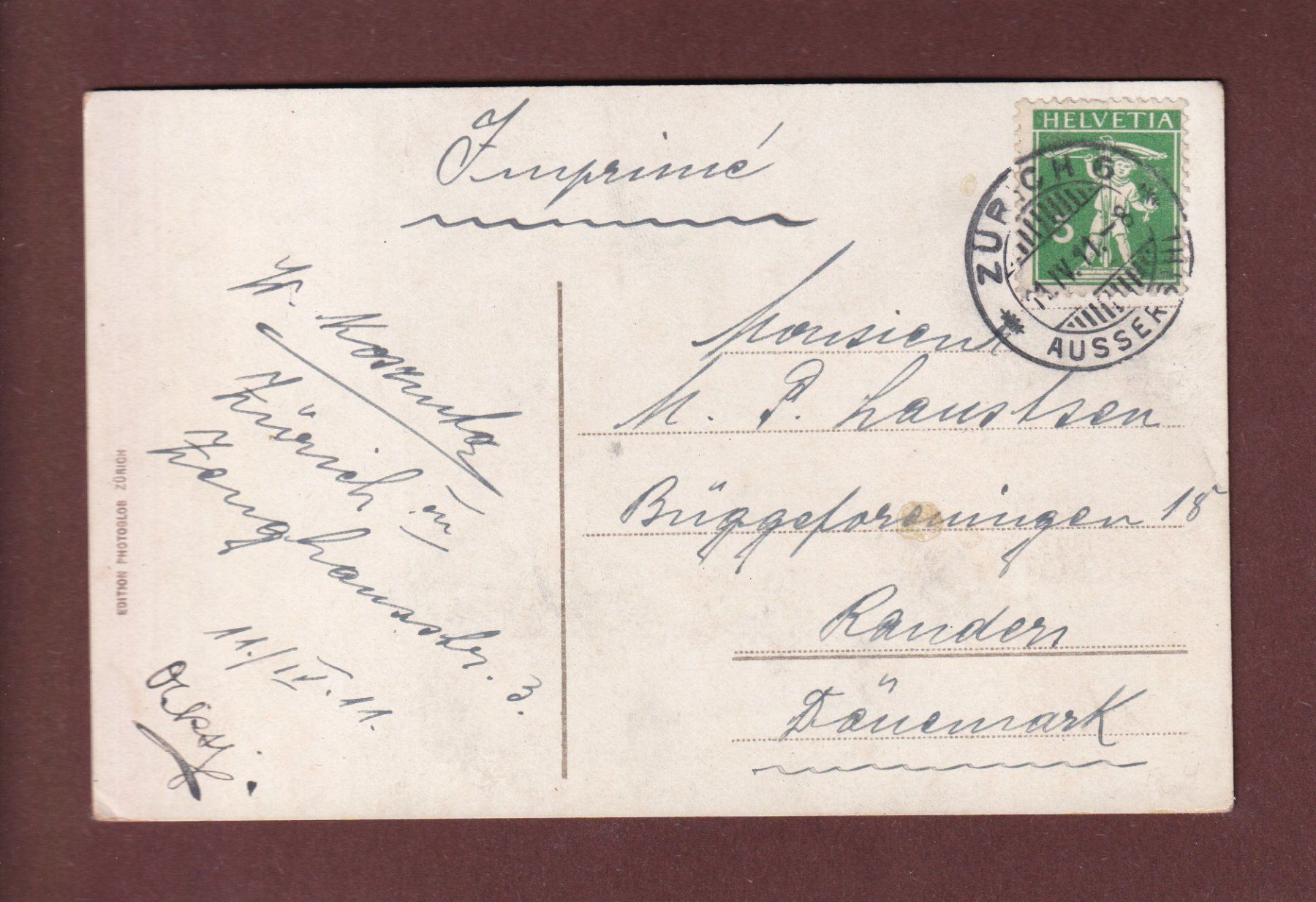 Cartoline postali: BADEN - Landvogteischloss - 1911 – Usato da Pully venduto da nicecards-shop 1