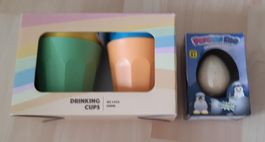 4x Becher-set + Penguin Egg, NEUE UNGEBRAUCHT.