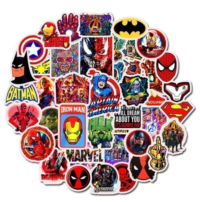 Sticker: Marvel Spiderman Superman Superheld Comic 50 tlg Stickerset – Nuovo e nell'imballaggio originale da Dättlikon venduto da easythings 1