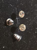 Ohrstecker mit leicht gelben Steinen, Metall, gebraucht