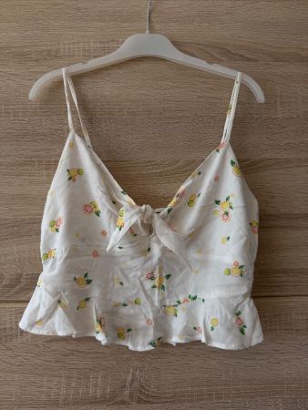 Top blanc motif
