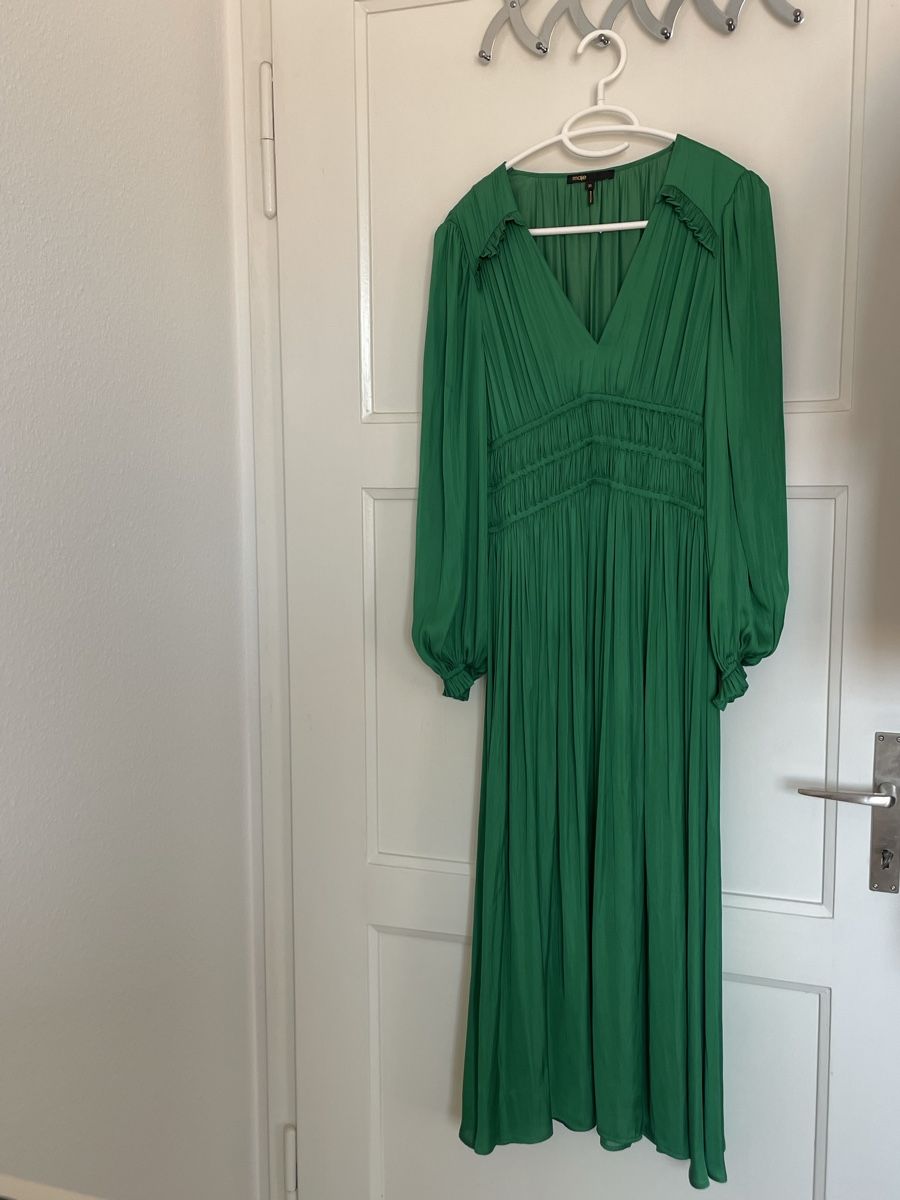 Maje Kleider: Maje Long pleated effect dress green – Neu (gemäss Beschreibung) aus Zürich von geraldinebiene
