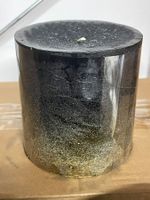 Stumpenkerzen/Schwarz-Goldglitter/Gr.M/7x9.5cm hoch/OVP/Neu