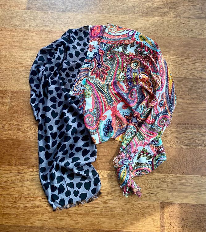 Châle Foulard Vintage Codello - Dimensions 180 X 52 Cm - Polyester Multicolore - Occasion Très Bon état
