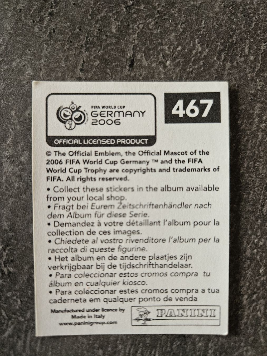 Panini Sammelbilder & Trading cards: Zinedine Zidane WM 2006 – Gebraucht aus Aarau von san_pb85 1