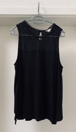 NEU H&M Top Tanktop Shirt im Häkellook schwarz Gr. L