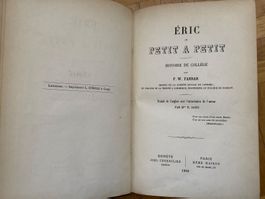 Ancien livre Eric par Farrar 1868 FRA Antikes Buch
