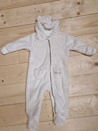🤍 Flauschiger Jumpsuit/Overall mit Füsse, 12 Monate