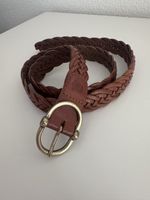 Massimo Dutti Brown Braided Leather Belt size 80, S -