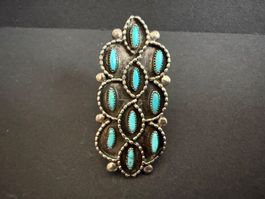 Vintage Navajo Sterling Silber Ring mit Türkis