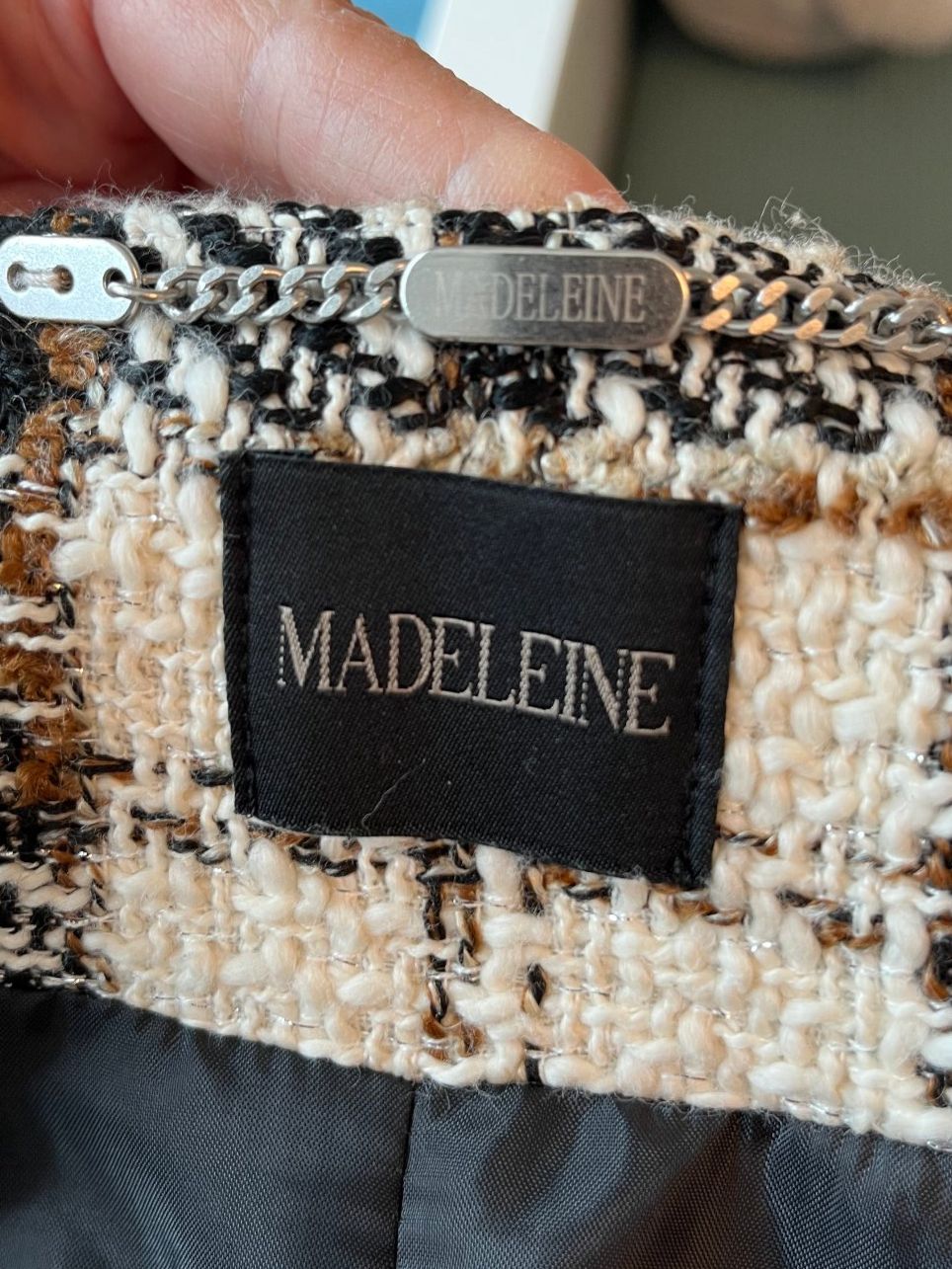 Madeleine Giacche: dunkelblaue, karierte Baumwolljacke, Grösse 42 – Usato da Rümlang venduto da Blume817 4