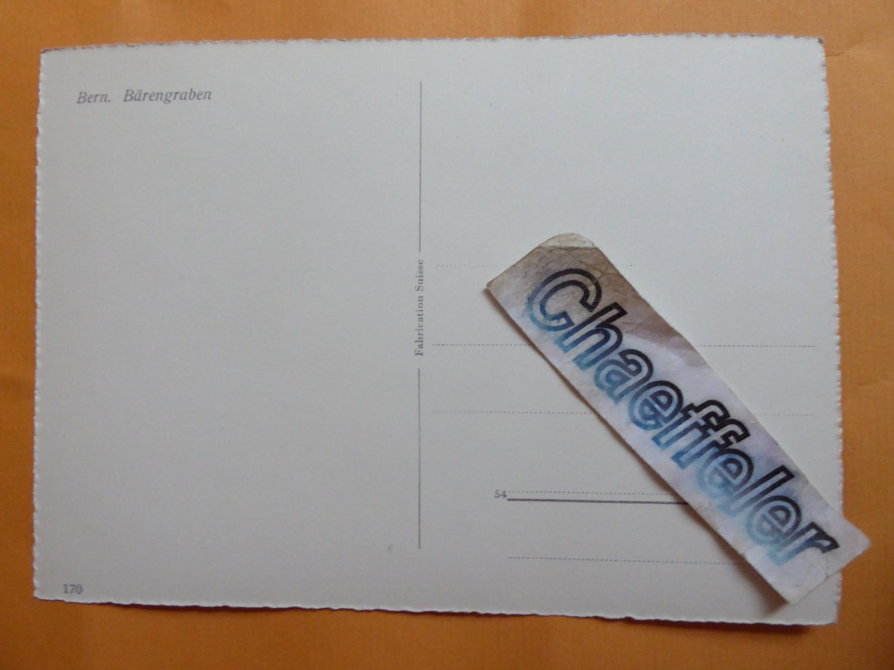 Cartoline postali: Bern,  Bärengraben – Usato da Zürich venduto da Chaeffeler 1