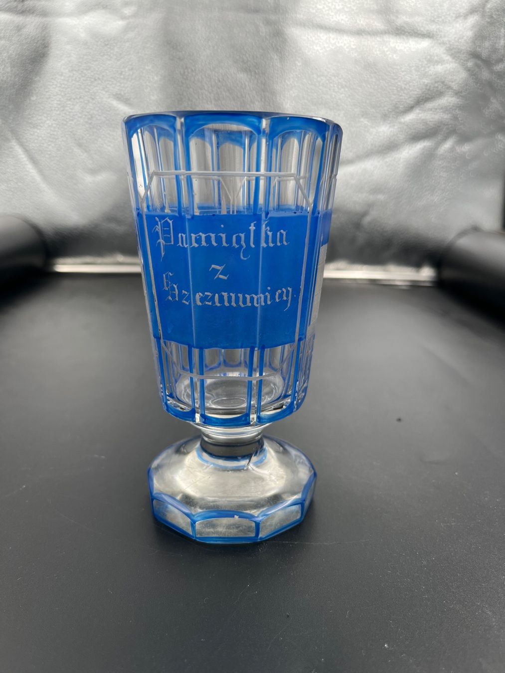 Bicchieri: 4er-Set antiker blauer böhmischer Glasbecher – Usato da Otelfingen venduto da Yossi-68 1