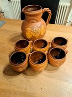 Frickerton Krug mit 6 Becher Weinreben Motiv 
