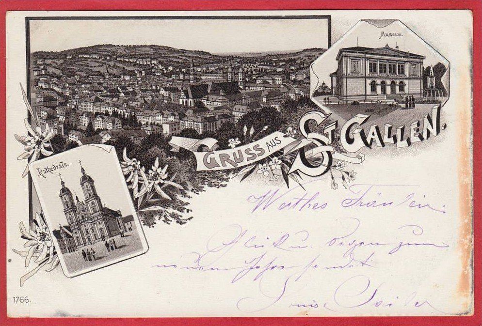 Cartoline postali: ST. GALLEN LITHO 1898 – Usato da Grüningen venduto da Kartenlaube