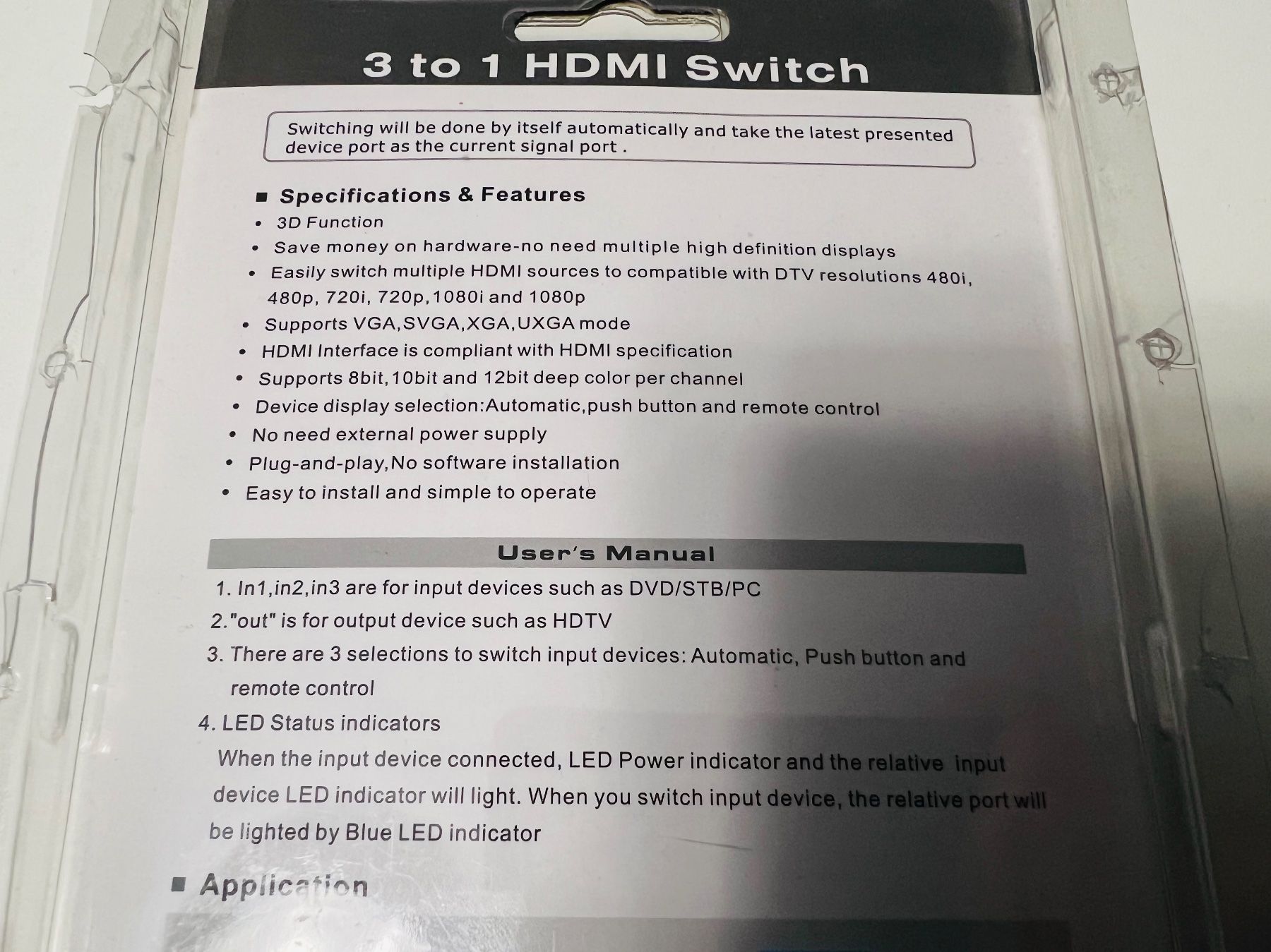 Convertitori: 3 to 1 HDMI Switch - convertisseur HDMI - Full HD – Nuovo e nell'imballaggio originale da Mont-sur-Lausanne venduto da vmi_ym5l 2
