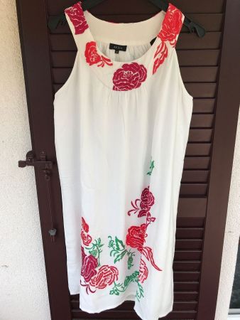 Sommer Kleid Gr 42 Marke Antea mit Stickerei von Blumen