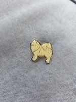Anstecknadel Hund Goldfarben, Samojede