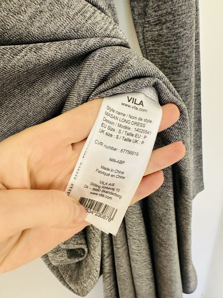 Vila Vestiti: Gray VILA Long Dress with Belt, Size S – Usato da Kilchberg ZH venduto da kku_pv69 5