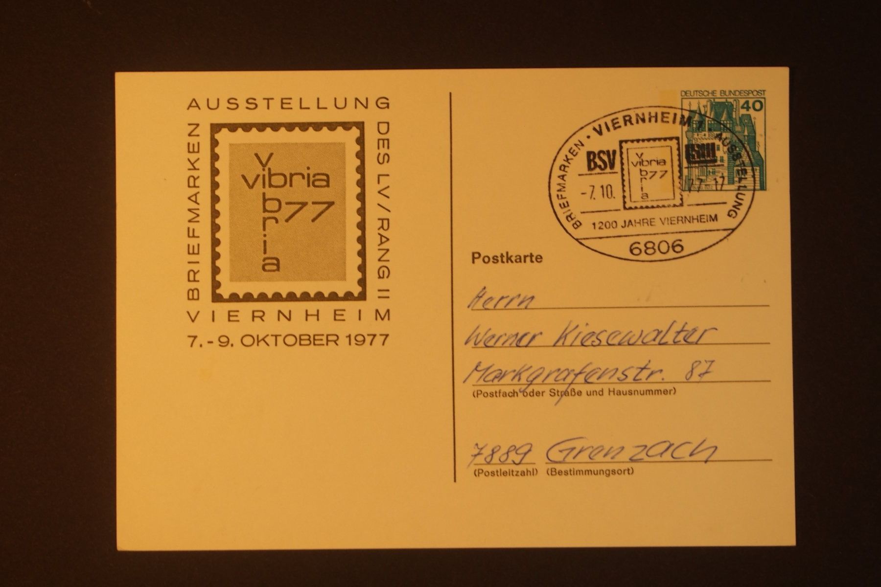 Tutti i francobolli: 1977 Vibria 77 Deutsche Bundespost – Usato da Solothurn venduto da and_fxw5