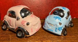 2 süsse Spardosen Autos Retro Style für Mädchen & Jungen