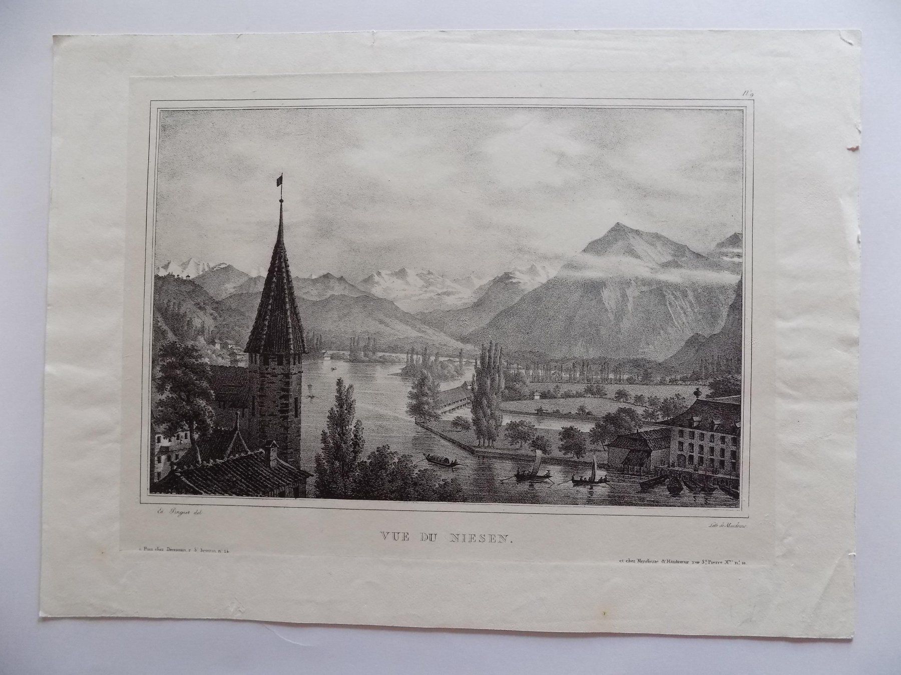 Gravures: Vue de Niesen Berner Oberland – D'occasion à Risch par Antikfee