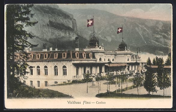 Ansichtskarten: Waldhaus-Flims, Casino mit schweizer und – Gebraucht aus Berlin von bartko-reher