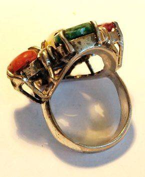 Anelli: Ring mit Edelsteinen und Perle 925 Silber – Nuovo (secondo la descrizione) da Zürich venduto da benedikt12 5