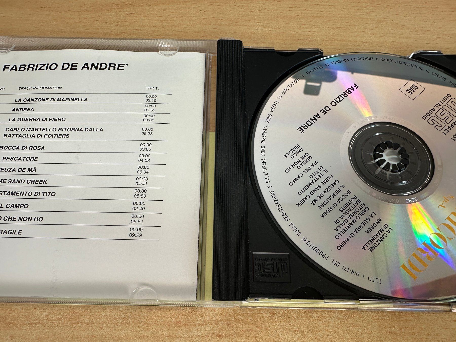 CDs: N6 Fabrizio De André – Fabrizio De André – Gebraucht aus Rikon im Tösstal von Alpenmutz 2