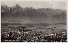 Thun, gelaufen 1935 Feldpost THUN-KASERNE