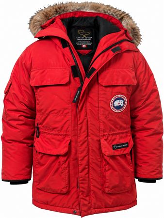 Canada Goose Daunenjacke rot Grösse L mit Pelzkragen