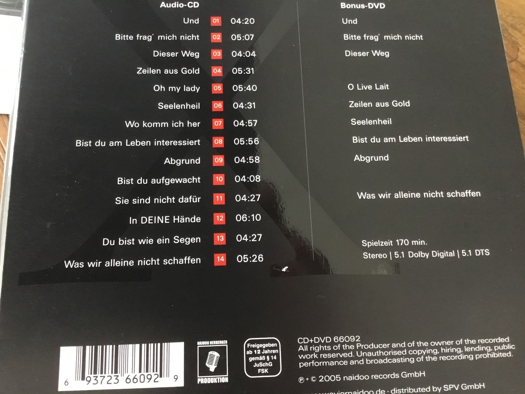 CDs: Xavier Naidoo Telegramm für X CD+DVD – Gebraucht aus Thierachern von sweden08 1