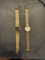 2 Damenarmbanduhren goldfarben, Original aber schon älter.
