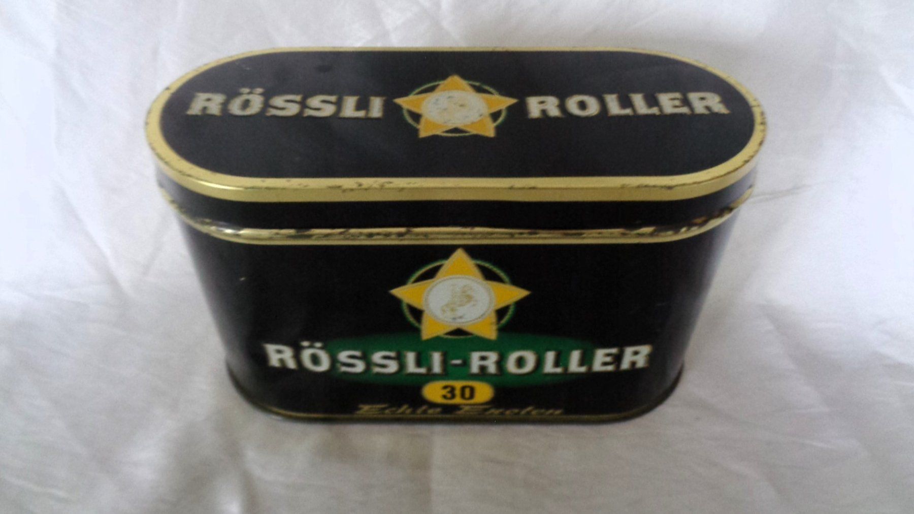 Dosen: Rössli Roller / Alte Blechdose / 30 Echte Exoten ab Fr. 8.- – Gebraucht aus Bellach von JingleJerry