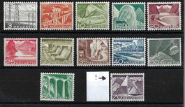 1949, Z/297-308, NEU **, 70 RP. Z/308 ABART: VIOLETTER FLECK
