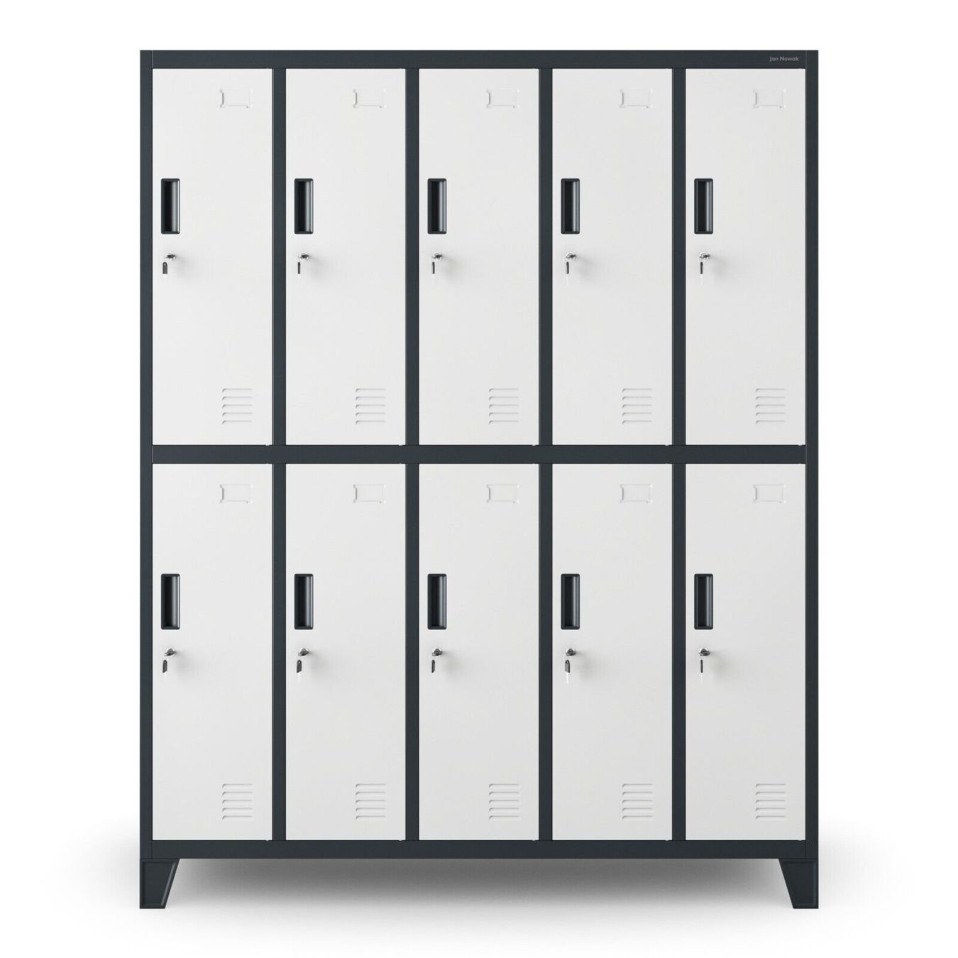 Armadi: Schliessfachschrank 10 Fächer - Anthrazit/Weiss – Nuovo e nell'imballaggio originale da Wallenwil venduto da toesstal-vertrieb 4
