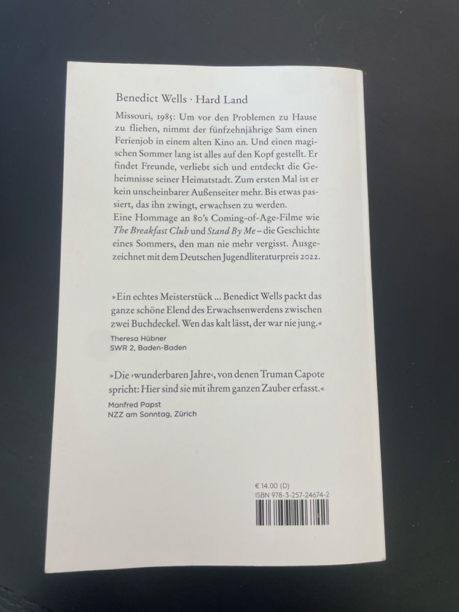 Bücher: Benedict Wells Hard Land Roman – Gebraucht aus Luzern von nat_jwq7 1