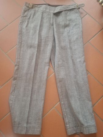 Yessica braune Sommerhose Gr. 44 Leinen-Baumwolle, Top Zusta